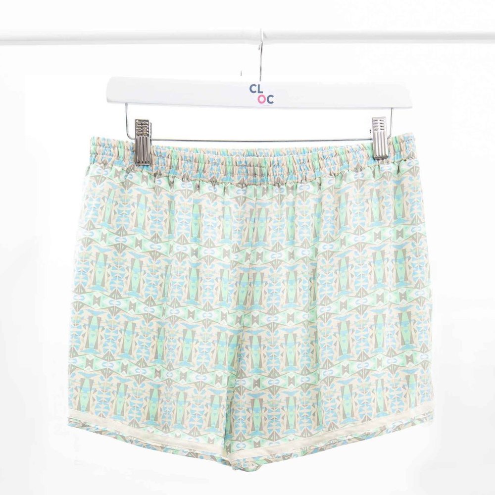 Club Monaco Abstract Print Silk Shorts